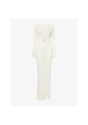 Womens We Are Tala O-Ring V-Neck Cotton Blend Maxi Beach Dress