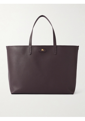 Burberry - Large Reversible Full-Grain Leather and Checked Canvas Tote Bag - Men - Brown