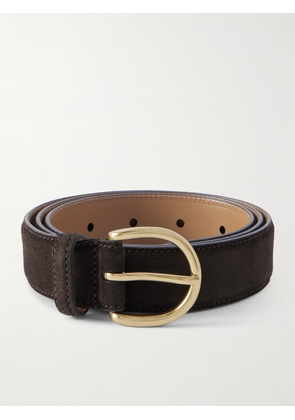 MORJAS - 3cm Suede Belt - Men - Brown - EU 85