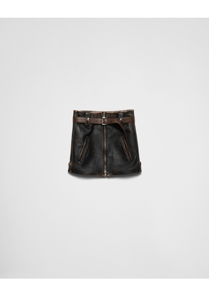 Leather miniskirt