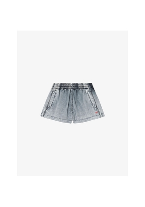 Womens Diesel S-Ound Denim-Effect Woven Shorts