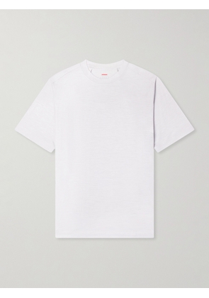 SEASE - Runner Logo-Print Merino Wool T-Shirt - Men - Gray - M