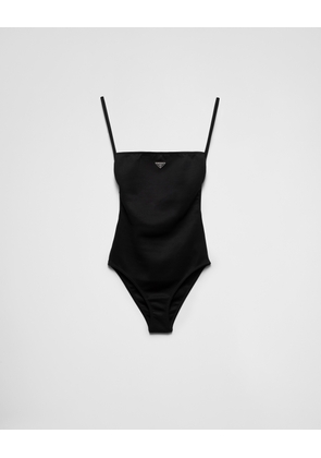 Interlock knit one-piece swimsuit