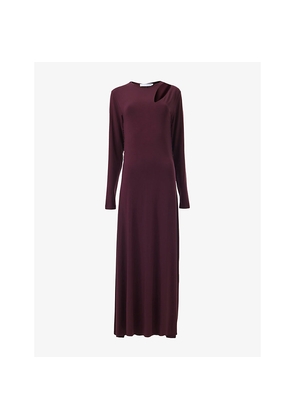 Womens Leem Cut-Out Gathered Stretch-Jersey Maxi Dress