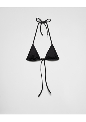 Interlock fabric triangle bikini top