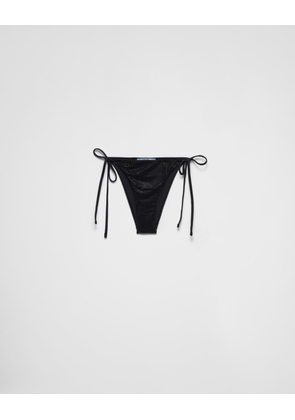 Jersey bikini bottom with rhinestones