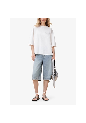 Womens Allsaints Under Amelie Logo-Embroidered Relaxed-Fit Cotton T-Shirt