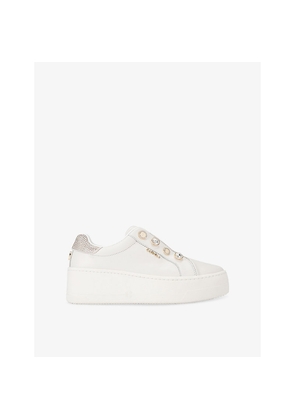 Womens Carvela Connected Laceless Leather Low-Top Trainers