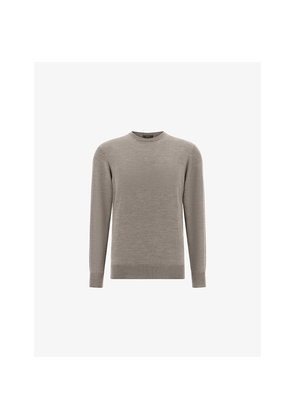 Mens Boggi Milano Crewneck Regular-Fit Merino-Wool Jumper