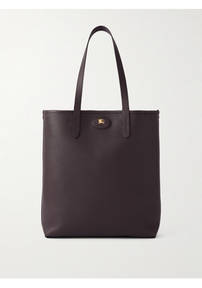 Burberry - Reversible Full-Grain Leather and Checked Canvas Tote Bag - Men - Brown