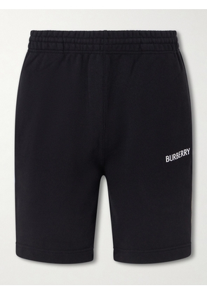 Burberry - Logo-Print Straight-Leg Cotton-Jersey Shorts - Men - Black - XS