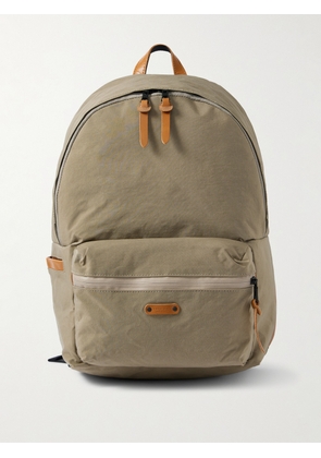 Master-Piece - Root Leather-Trimmed Nylon Oxford Backpack - Men - Brown
