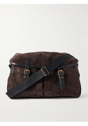Bleu de Chauffe - Fisherman's Musette Leather-Trimmed Suede Messenger Bag - Men - Brown