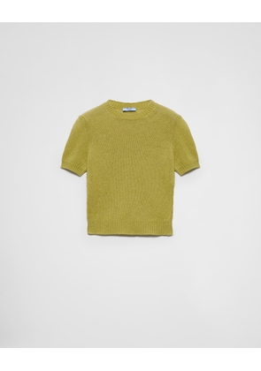 Short-sleeved cashmere sweater