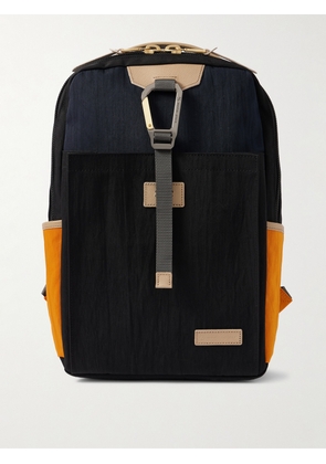 Master-Piece - Link Colour-Block Leather and Webbing-Trimmed Nylon Backpack - Men - Black