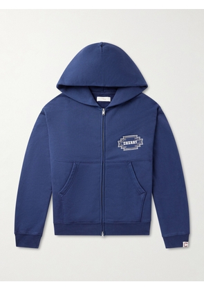 Cherry Los Angeles - Navajo Logo-Embroidered Cotton-Jersey Zip-Up Hoodie - Men - Blue - XS