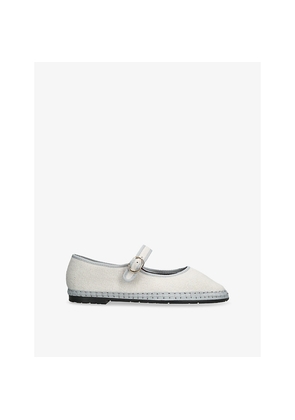 Womens Flabelus Dalloway Linen Ballet Flats