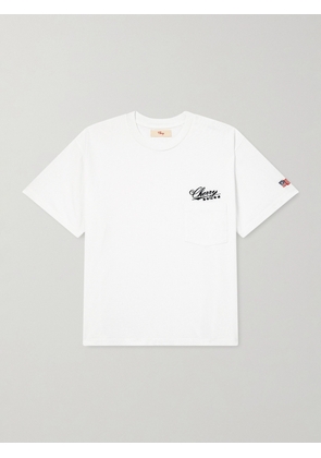 Cherry Los Angeles - Five Star Logo-Embroidered Appliquéd Cotton-Jersey T-Shirt - Men - White - XS