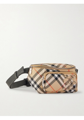 Burberry - Logo-Appliquéd Checked Twill Belt Bag - Men - Neutrals