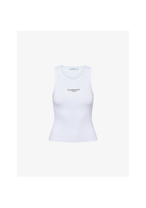 Womens Givenchy Brand-Print Slim-Fit Stretch-Cotton Tank Top