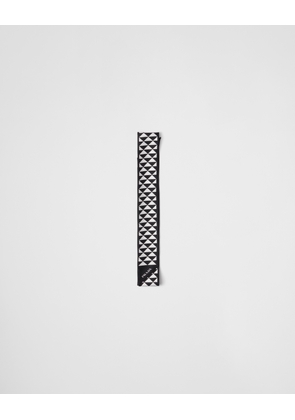 Printed silk twill skinny scarf