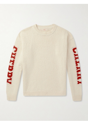 Cherry Los Angeles - Logo-Intarsia Cotton Sweater - Men - Neutrals - XS