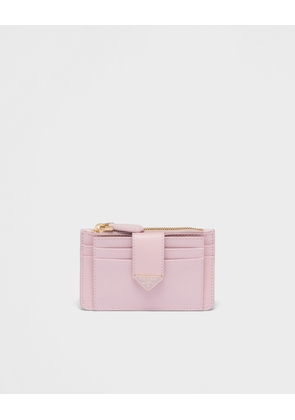 Saffiano and smooth leather card holder