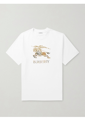 Burberry - Logo-Print Cotton-Jersey T-Shirt - Men - White - XS