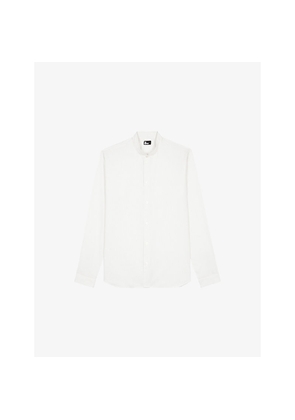 Mens The Kooples Striped Band-Collar Cotton Shirt