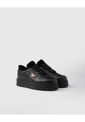 Leather laced sneakers