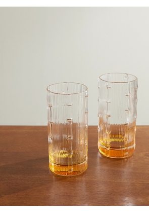 La DoubleJ - Bamboo Set of Two Crystal Glass Highball Glasses - Men - Orange