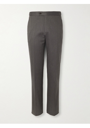 Brioni - Firenze Straight-Leg Pleated Wool-Blend Gabardine Trousers - Men - Brown - IT 46