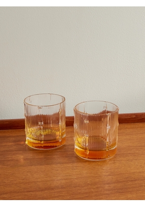 La DoubleJ - Bamboo Set of Two Crystal Glass Tumblers - Men - Orange