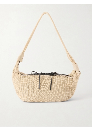 LEMAIRE - Filt Croissant Leather-Trimmed Fishnet Messenger Bag - Men - Neutrals