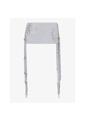 Womens Jaded London Studded Tassel Stretch-Woven Skort