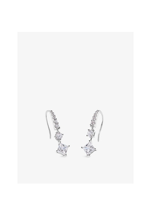 Womens Carat London Thea Princess Sterling-Silver and Cubic Zirconia Earrings
