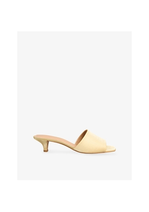 Womens Whistles Open-Toe Satin Heeled Mules