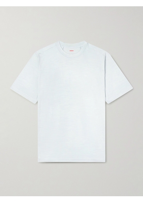 SEASE - Runner Logo-Print Merino Wool T-Shirt - Men - Blue - M