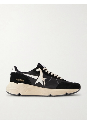 Golden Goose - Running Sole Leather-Trimmed Suede and Shell Sneakers - Men - Black - EU 40