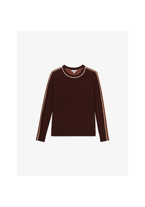 Womens Reiss Anne Crewneck Colour-Block Wool and Cashmere-Blend Jumper