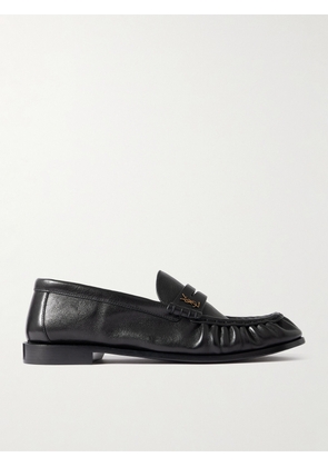 SAINT LAURENT - Le Loafer Monogram Logo-Appliquéd Leather Penny Loafers - Men - Black - EU 39