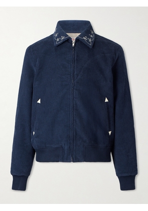 Cherry Los Angeles - Charro Logo-Embroidered Cotton-Corduroy Jacket - Men - Blue - S