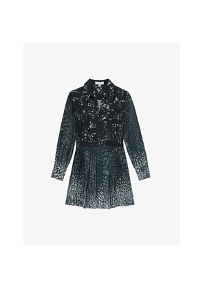 Womens Reiss Ali Abstract-Print Woven Mini Dress