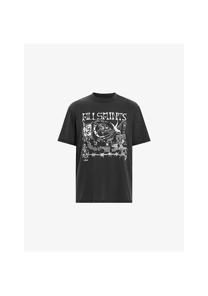 Mens Allsaints Chingford Branded-Print Cotton-Jersey T-Shirt
