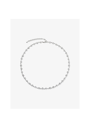 Womens Monica Vinader Bezel Sterling-Silver and 0.5ct Lab-Grown Diamond Cluster Necklace