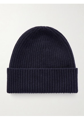 William Lockie - Ribbed Cashmere Beanie - Men - Blue