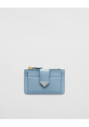 Saffiano and smooth leather card holder