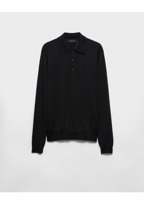 Cashmere and silk polo shirt