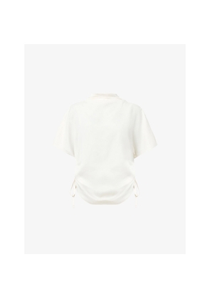 Womens Allsaints Leslie Drawstring-Sides Satin Top