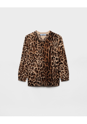 Printed cashmere cardigan